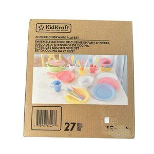 KidKraft 27-Piece Bright Pastel Cookware Set Plastic Dishes and Utensils NIB